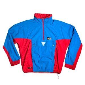 Vintage Rukka Gore-Tex 1/4 Zip Pullover Concealed Hood Windbreaker Rain Jacket